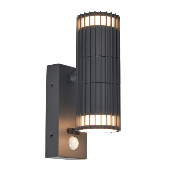 Muto Outdoor Up and Down Wall Light with PIR Sensor, Anthracite - Image 3