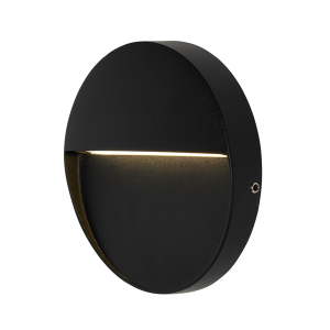 Onza Outdoor LED 11cm Round Wall Light, Black