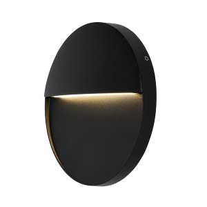 Onza Outdoor LED 16cm Round Wall Light, Black