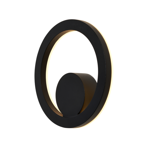 Eclipse Outdoor LED Circular Wall Light, Black