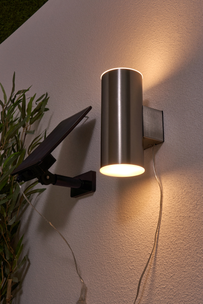 Eldon Outdoor Solar LED Up and Down Wall Light - Stainless Steel