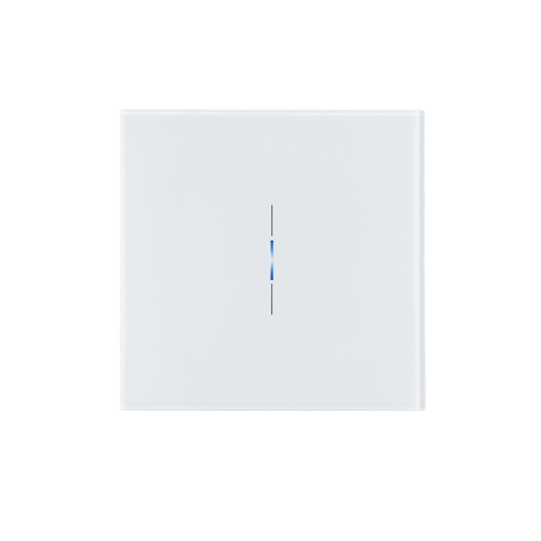 Ikonects Decorative Glass switch - White front, white surround - 1 Gang