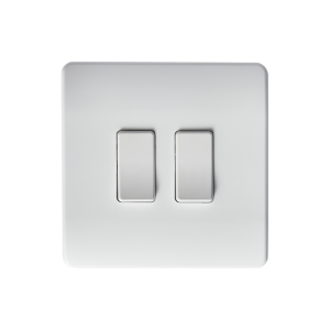 2 Gang RF In Wall Switch Unit On/Off Matt White