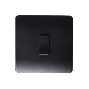 1 Gang Battery powered Switch On/Off/Dim Matt Black IP20 CR2032 battery supplied