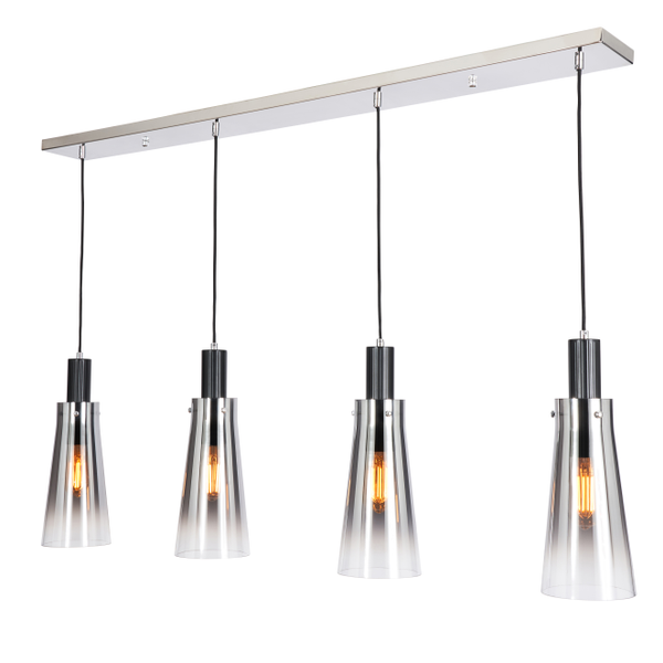 Atrani 4 light Kitchen/Diner Bar Pendant - Black/Ombre - Image 3