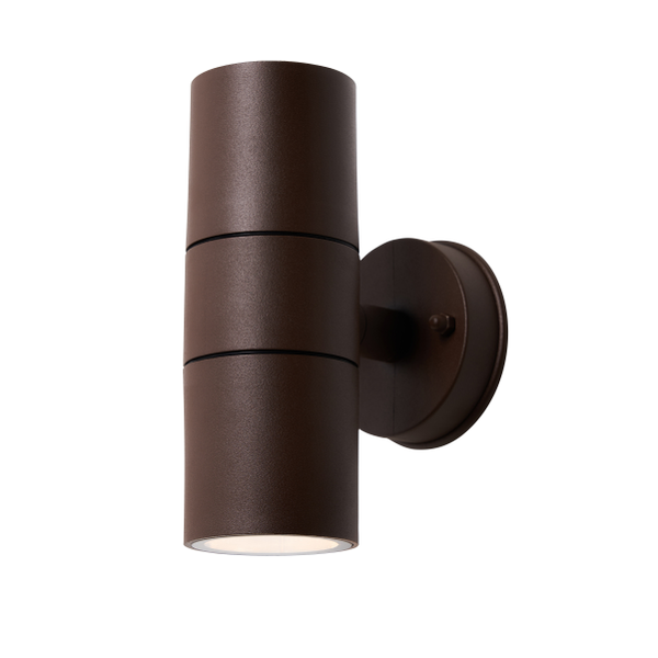 Arbo Outdoor Up & Down Wall Light with Tempered Glass, Rust - Image 2