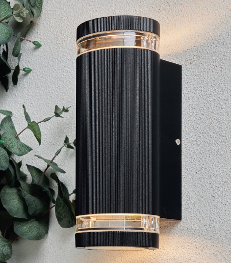 Helix Up and Down Outdoor Cylinder Wall Light, Black - Image 6