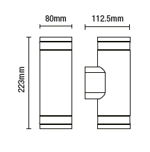 Eos 2 Light Up & Down Outdoor Wall Light with Photocell Sensor - Black - Image 3