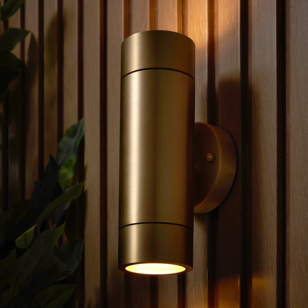 Brac Solid Brass Outdoor Up & Down Wall Light, Bronze - Image 5
