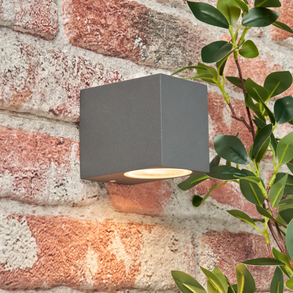 Fleet Outdoor Square Wall Down Light, Anthracite - Image 4
