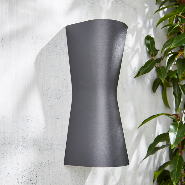 Skye Outdoor Double Cone Style LED Up and Down Wall Light, Anthracite - Image 4