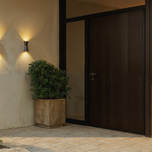 Skye Outdoor Double Cone Style LED Up and Down Wall Light, Black