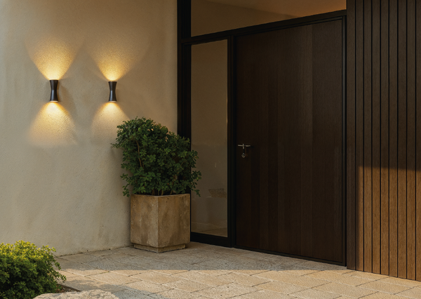 Skye Outdoor Double Cone Style LED Up and Down Wall Light, Anthracite