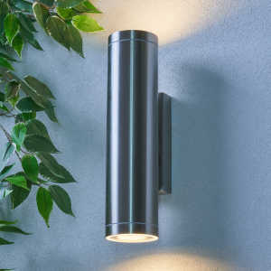 Brean 2 Light Outdoor Up & Down Wall Light - Stainless Steel