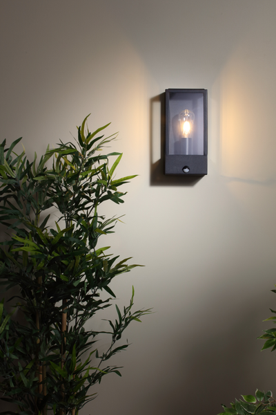 Minerva Outdoor Wall Light with PIR Sensor, Black - Image 4