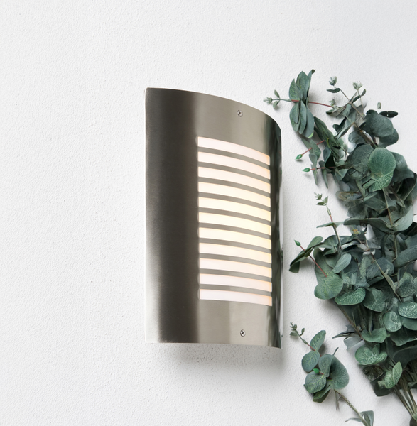 Sigma 1 Light Outdoor Slat Wall Lantern - Stainless Steel - Image 2