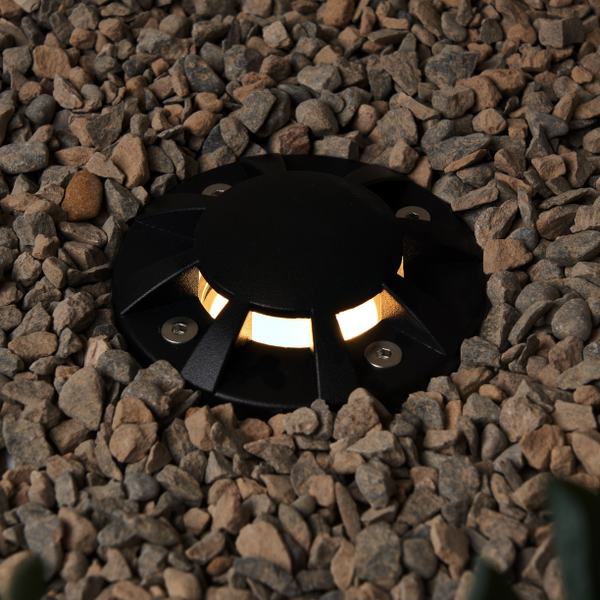 Pan Recessed Floor Uplight 8 way, Black - Image 2