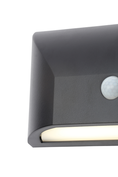 Poole Outdoor LED Rectangular Wall Light with PIR Sensor, Black - Image 4