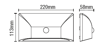 Poole Outdoor LED Rectangular Wall Light with PIR Sensor, Black - Image 5