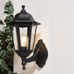 Bianca Outdoor Polycarbonate Wall Lantern, Black