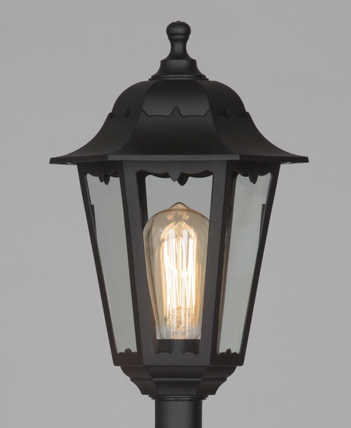 Bianca Outdoor Polycarbonate Tall Lamp Post Lantern, Black - Image 4