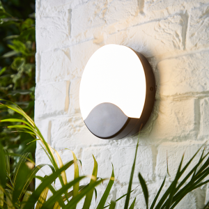 Turus 15 Watt Outdoor Round Bulkhead Light, Black