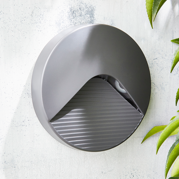 Breez LED Round Surface Brick Wall Light, Anthracite - Image 3