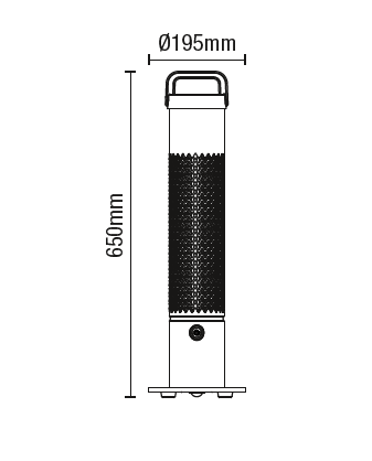 Harry - 1200w Flocked Outdoor Floor Standing Heater - Image 6