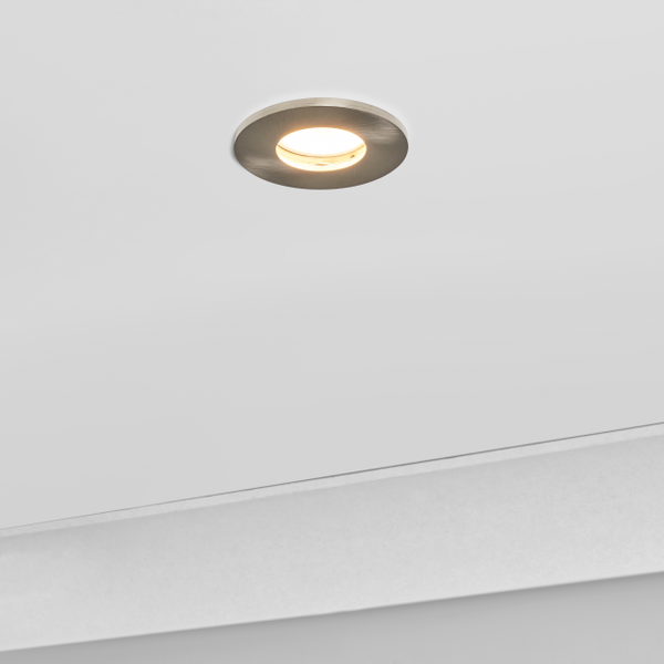 Yate IP65 Fixed Fire Rated IP65 Recessed Downlight - Satin Chrome - Image 2