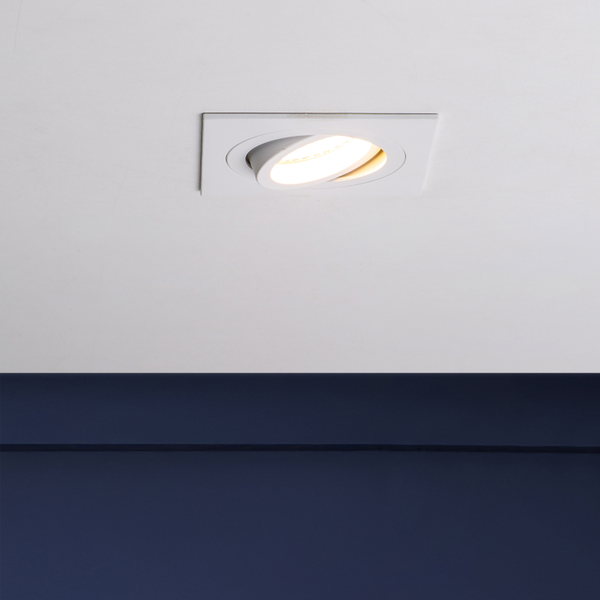 Pasto Single Aluminium Square Adjustable Downlight GU10 White - Image 4