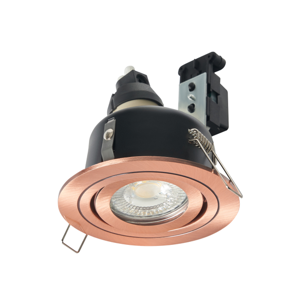 Cali circular IP65 Tiltable Downlight, Brushed Copper - Image 4