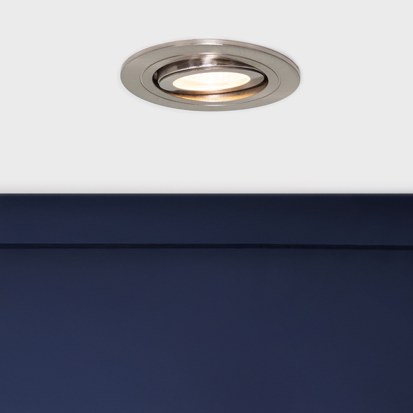 Cali circular IP65 Tiltable Downlight, Satin Chrome - Image 3
