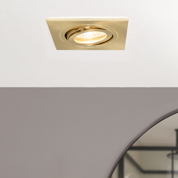 Cali Square IP65 Tiltable Downlight, Satin Brass - Image 6