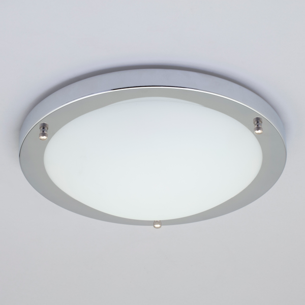Delphi Large Flush Bathroom Ceiling Light - Chrome