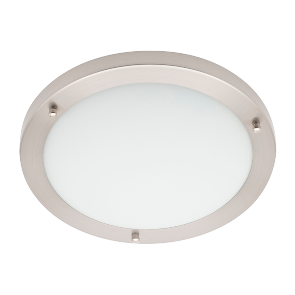 Delphi Large Flush Bathroom Ceiling Light - Satin Nickel - Image 3