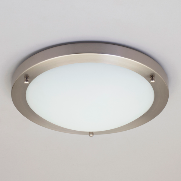 Delphi Large Flush Bathroom Ceiling Light - Satin Nickel - Image 4