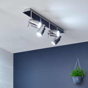 Scorpius Bathroom Ceiling Spotlight Bar, Chrome