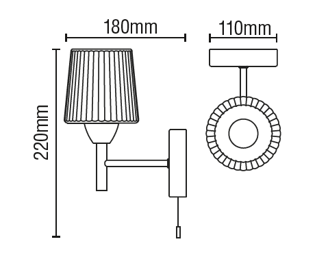 Aquarius Ribbed Opal Glass Wall Light - Image 3