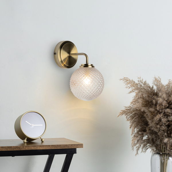 Vermont Wall Light. IP44. Antique Brass - Image 2