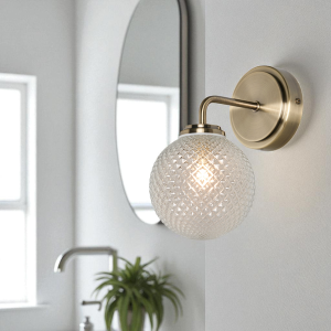 Vermont Wall Light. IP44. Antique Brass