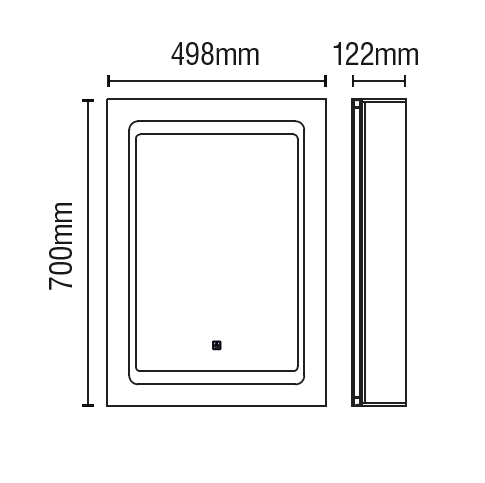Arte Single door bathroom cabinet with demister pad and shaver socket - Image 6