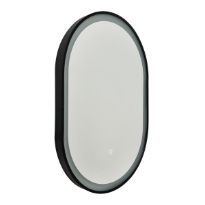Cian CCT LED Oval Framed Mirror Motion/Demist, Matt Black