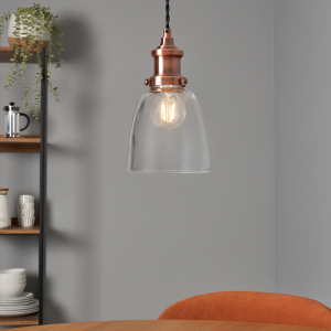 Industrial 1 Light Kitchen/Diner Pendant - Antique Copper
