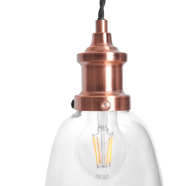 Industrial 3 Light Kitchen/Diner Pendant - Antique Copper