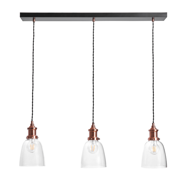 Industrial 3 Light Kitchen/Diner Pendant - Antique Copper - Image 3