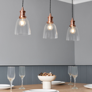 Industrial 3 Light Kitchen/Diner Pendant - Antique Copper
