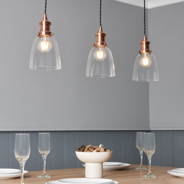 Industrial 3 Light Kitchen/Diner Pendant - Antique Copper - Image 5