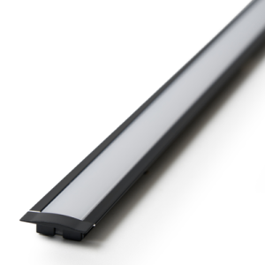 Black LED Strip Profile White Diffuser 2M