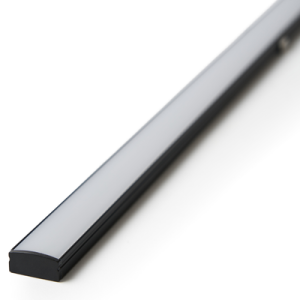 Black LED Strip Profile White Diffuser 2M