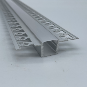 Recessed profile 8-10mm Strip Silver/White Diffuser 2M